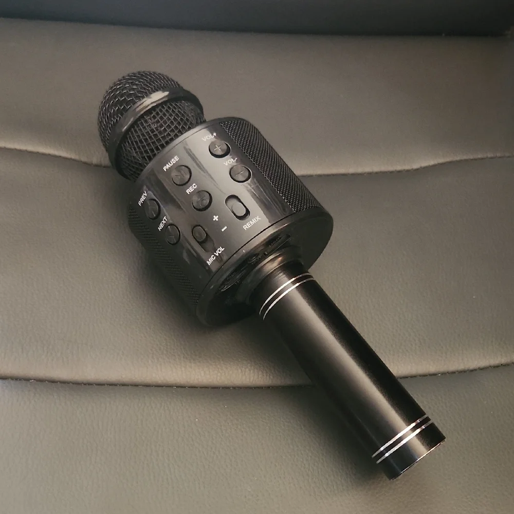 5-in-1 Wireless Black Karaoke Microphone
